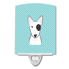 Load image into Gallery viewer, Checkerboard Blue Bull Terrier Ceramic Night Light BB1147CNL