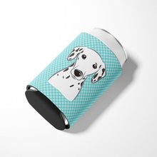 Load image into Gallery viewer, Checkerboard Blue Dalmatian Can or Bottle Hugger BB1148CC