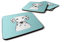 Load image into Gallery viewer, Checkerboard Blue Dalmatian Coasters - Set of 4 Lightweight Foam, Absorbent Drink Coasters BB1148FC