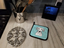 Load image into Gallery viewer, Checkerboard Blue Dalmatian Pot Holders - Set of 2 - Heat-Resistant Kitchen Essentials BB1148PTHD