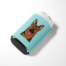 Load image into Gallery viewer, Checkerboard Blue German Shepherd Can or Bottle Hugger BB1149CC