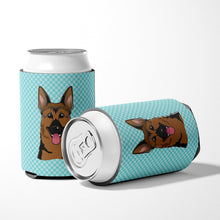 Load image into Gallery viewer, Checkerboard Blue German Shepherd Can or Bottle Hugger BB1149CC
