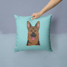 Load image into Gallery viewer, Checkerboard Blue German Shepherd Canvas Throw Pillow - 14x14 Decorative Pillow – Art for Your Home &amp; Patio BB1149PW1414