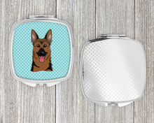 Load image into Gallery viewer, Checkerboard Blue German Shepherd Compact Mirror – Stylish Purse Mirror with Artistic Covers BB1149SCM