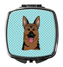 Load image into Gallery viewer, Checkerboard Blue German Shepherd Compact Mirror – Stylish Purse Mirror with Artistic Covers BB1149SCM