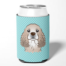 Load image into Gallery viewer, Checkerboard Blue Cocker Spaniel Can or Bottle Hugger BB1154CC