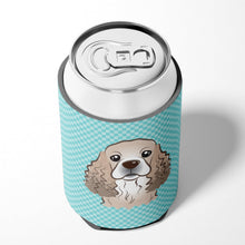 Load image into Gallery viewer, Checkerboard Blue Cocker Spaniel Can or Bottle Hugger BB1154CC