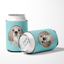 Load image into Gallery viewer, Checkerboard Blue Cocker Spaniel Can or Bottle Hugger BB1154CC