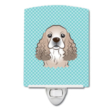 Load image into Gallery viewer, Checkerboard Blue Cocker Spaniel Ceramic Night Light BB1154CNL