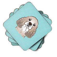 Load image into Gallery viewer, Checkerboard Blue Cocker Spaniel Coasters - Set of 4 Lightweight Foam, Absorbent Drink Coasters BB1154FC