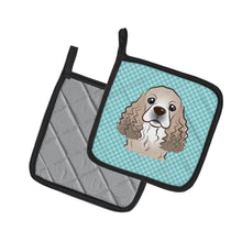 Load image into Gallery viewer, Checkerboard Blue Cocker Spaniel Pot Holders - Set of 2 - Heat-Resistant Kitchen Essentials BB1154PTHD