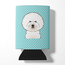 Load image into Gallery viewer, Checkerboard Blue Bichon Frise Can or Bottle Hugger BB1155CC