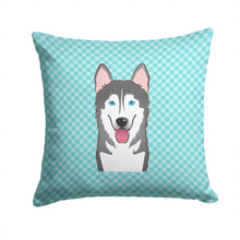 Load image into Gallery viewer, Checkerboard Blue Alaskan Malamute Canvas Throw Pillow - 14x14 Decorative Pillow – Art for Your Home &amp; Patio BB1156PW1414