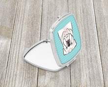 Load image into Gallery viewer, Checkerboard Blue White English Bulldog  Compact Mirror – Stylish Purse Mirror with Artistic Covers BB1158SCM