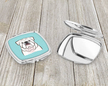 Load image into Gallery viewer, Checkerboard Blue White English Bulldog  Compact Mirror – Stylish Purse Mirror with Artistic Covers BB1158SCM