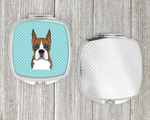 Load image into Gallery viewer, Checkerboard Blue Boxer Compact Mirror – Stylish Purse Mirror with Artistic Covers BB1161SCM