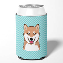Load image into Gallery viewer, Checkerboard Blue Shiba Inu Can or Bottle Hugger BB1163CC