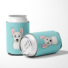 Load image into Gallery viewer, Checkerboard Blue Westie Can or Bottle Hugger BB1164CC