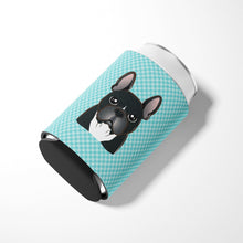Load image into Gallery viewer, Checkerboard Blue French Bulldog Can or Bottle Hugger BB1165CC