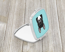 Load image into Gallery viewer, Checkerboard Blue French Bulldog Compact Mirror – Stylish Purse Mirror with Artistic Covers BB1165SCM