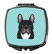 Load image into Gallery viewer, Checkerboard Blue French Bulldog Compact Mirror – Stylish Purse Mirror with Artistic Covers BB1165SCM