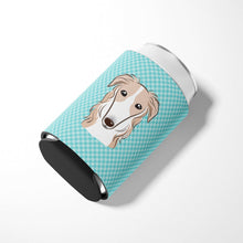 Load image into Gallery viewer, Checkerboard Blue Borzoi Can or Bottle Hugger BB1166CC