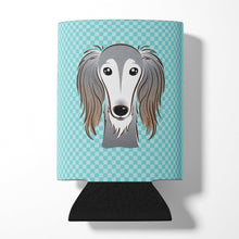 Load image into Gallery viewer, Checkerboard Blue Saluki Can or Bottle Hugger BB1167CC