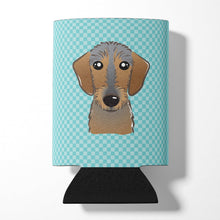 Load image into Gallery viewer, Checkerboard Blue Wirehaired Dachshund Can or Bottle Hugger BB1171CC