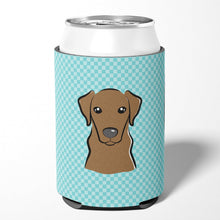 Load image into Gallery viewer, Checkerboard Blue Chocolate Labrador Can or Bottle Hugger BB1172CC