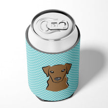 Load image into Gallery viewer, Checkerboard Blue Chocolate Labrador Can or Bottle Hugger BB1172CC