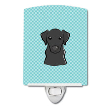 Load image into Gallery viewer, Checkerboard Blue Black Labrador Ceramic Night Light BB1173CNL