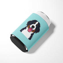 Load image into Gallery viewer, Checkerboard Blue Bernese Mountain Dog Can or Bottle Hugger BB1175CC