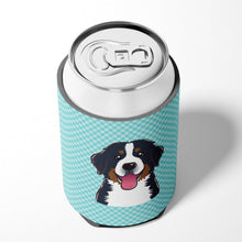 Load image into Gallery viewer, Checkerboard Blue Bernese Mountain Dog Can or Bottle Hugger BB1175CC