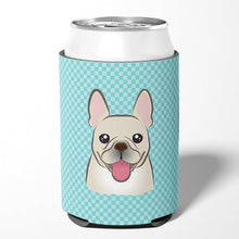 Load image into Gallery viewer, Checkerboard Blue French Bulldog Can or Bottle Hugger BB1176CC