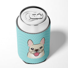 Load image into Gallery viewer, Checkerboard Blue French Bulldog Can or Bottle Hugger BB1176CC