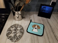Load image into Gallery viewer, Checkerboard Blue Beagle Pot Holders - Set of 2 - Heat-Resistant Kitchen Essentials BB1177PTHD