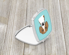 Load image into Gallery viewer, Checkerboard Blue Beagle Compact Mirror – Stylish Purse Mirror with Artistic Covers BB1177SCM