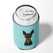 Load image into Gallery viewer, Checkerboard Blue Min Pin Can or Bottle Hugger BB1178CC
