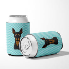 Load image into Gallery viewer, Checkerboard Blue Min Pin Can or Bottle Hugger BB1178CC
