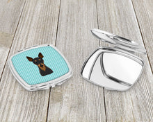 Load image into Gallery viewer, Checkerboard Blue Min Pin Compact Mirror – Stylish Purse Mirror with Artistic Covers BB1178SCM