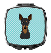 Load image into Gallery viewer, Checkerboard Blue Min Pin Compact Mirror – Stylish Purse Mirror with Artistic Covers BB1178SCM