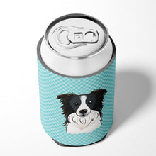 Load image into Gallery viewer, Checkerboard Blue Border Collie Can or Bottle Hugger BB1179CC