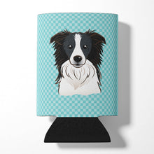Load image into Gallery viewer, Checkerboard Blue Border Collie Can or Bottle Hugger BB1179CC