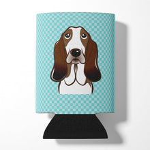 Load image into Gallery viewer, Checkerboard Blue Basset Hound Can or Bottle Hugger BB1181CC