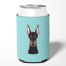 Load image into Gallery viewer, Checkerboard Blue Doberman Can or Bottle Hugger BB1183CC