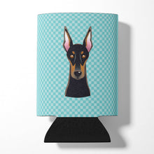 Load image into Gallery viewer, Checkerboard Blue Doberman Can or Bottle Hugger BB1183CC