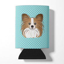 Load image into Gallery viewer, Checkerboard Blue Papillon Can or Bottle Hugger BB1186CC