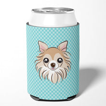 Load image into Gallery viewer, Checkerboard Blue Chihuahua Can or Bottle Hugger BB1189CC