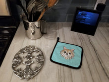 Load image into Gallery viewer, Checkerboard Blue Chihuahua Pot Holders - Set of 2 - Heat-Resistant Kitchen Essentials BB1189PTHD