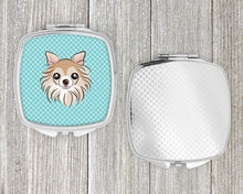 Load image into Gallery viewer, Checkerboard Blue Chihuahua Compact Mirror – Stylish Purse Mirror with Artistic Covers BB1189SCM